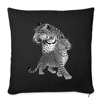Leopard - Sofa pillowcase 17,3'' x 17,3'' (45 x 45 cm) - black - Front