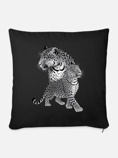 Leopard - Sofakissenbezug 45 x 45 cm - Schwarz
