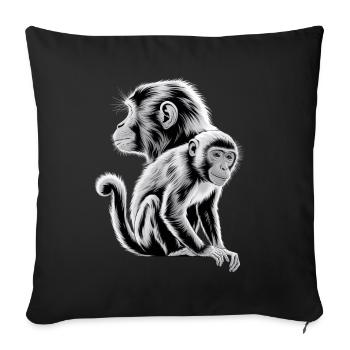 Monkey - Sofa pillowcase 17,3'' x 17,3'' (45 x 45 cm) - black - Front