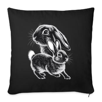 Rabbit - Sofa pillowcase 17,3'' x 17,3'' (45 x 45 cm) - black - Front
