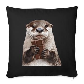 Otter - Sofa pillowcase 17,3'' x 17,3'' (45 x 45 cm) - black - Front