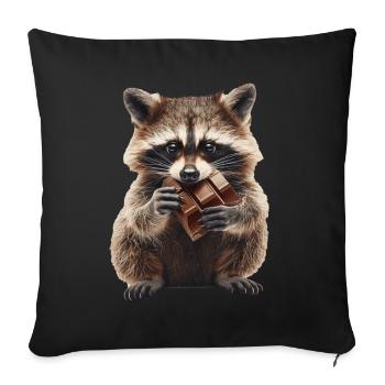 Raccoon - Sofa pillowcase 17,3'' x 17,3'' (45 x 45 cm) - black - Front