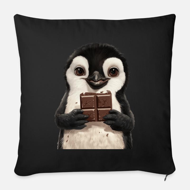 Pinguin - Sofakissenbezug 45 x 45 cm - Schwarz
