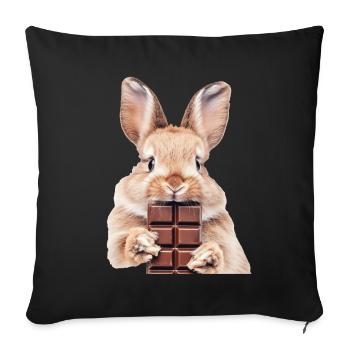 Rabbit - Sofa pillowcase 17,3'' x 17,3'' (45 x 45 cm) - black - Front