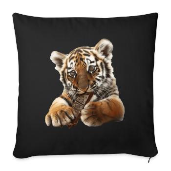 Tiger - Sofa pillowcase 17,3'' x 17,3'' (45 x 45 cm) - black - Front