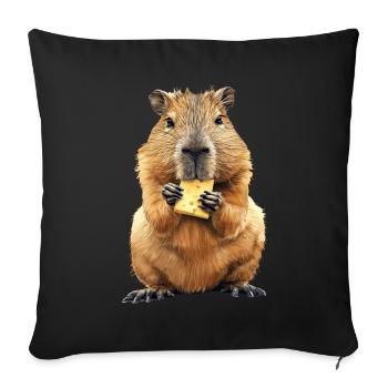 capybara - Sofa pillowcase 17,3'' x 17,3'' (45 x 45 cm) - black - Front