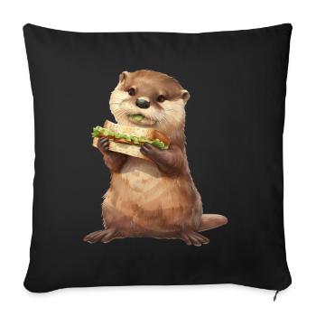 Otter - Sofa pillowcase 17,3'' x 17,3'' (45 x 45 cm) - black - Front
