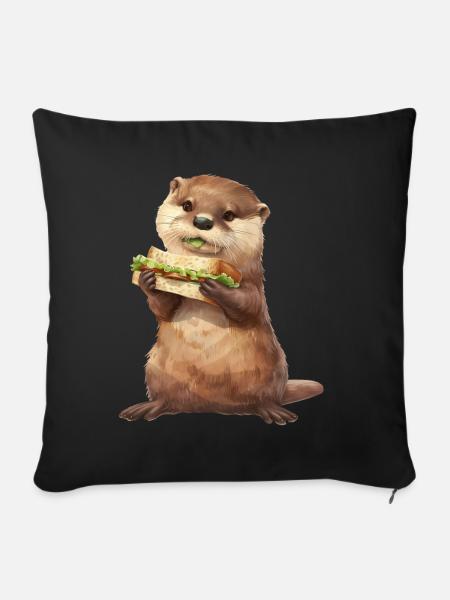 Otter - Sofakissenbezug 45 x 45 cm - Schwarz