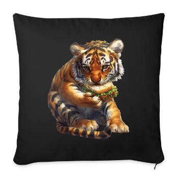 Tiger - Sofa pillowcase 17,3'' x 17,3'' (45 x 45 cm) - black - Front