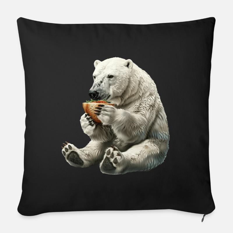 Eisbär - Sofakissenbezug 45 x 45 cm - Schwarz