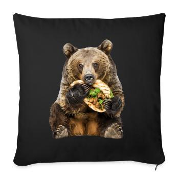 Grizzly bear - Sofa pillowcase 17,3'' x 17,3'' (45 x 45 cm) - black - Front
