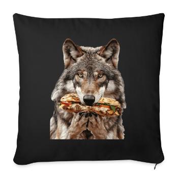 Wolf - Sofakissenbezug 45 x 45 cm - Schwarz - Vorne