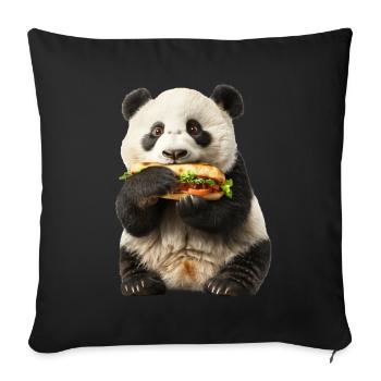 Panda - Housse de coussin décorative 45 x 45 cm - noir - Devant