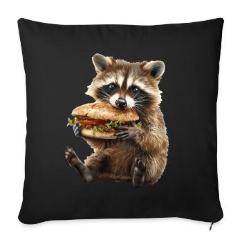 Raton laveur - Housse de coussin décorative 45 x 45 cm - noir - Devant