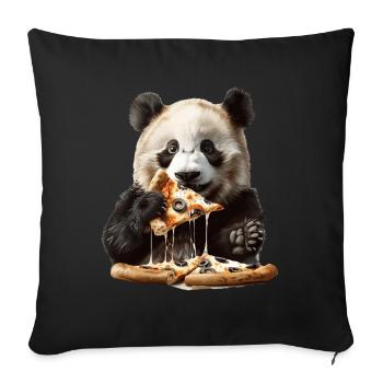 Panda - Housse de coussin décorative 45 x 45 cm - noir - Devant