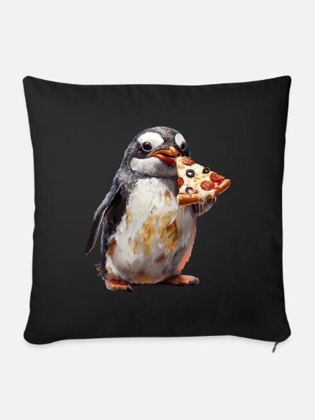 Pinguin - Sofakissenbezug 45 x 45 cm - Schwarz