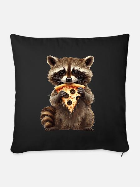 Waschbär - Sofakissenbezug 45 x 45 cm - Schwarz
