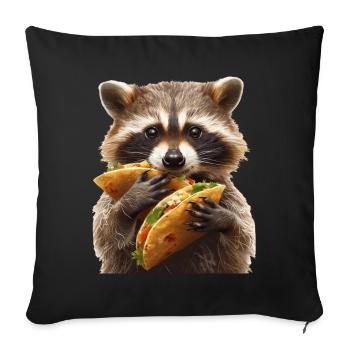 Raton laveur - Housse de coussin décorative 45 x 45 cm - noir - Devant