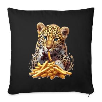 Leopard - Sofa pillowcase 17,3'' x 17,3'' (45 x 45 cm) - black - Front