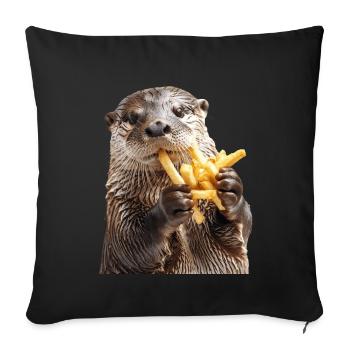 Otter - Sofa pillowcase 17,3'' x 17,3'' (45 x 45 cm) - black - Front