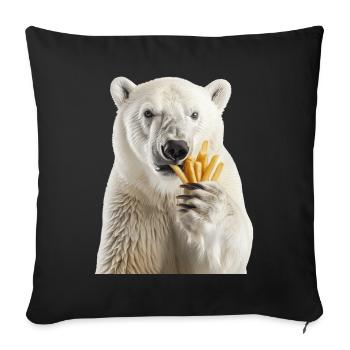 Polar bear - Sofa pillowcase 17,3'' x 17,3'' (45 x 45 cm) - black - Front