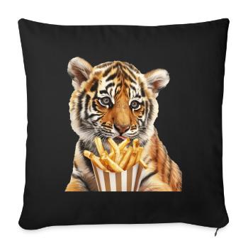 Tiger - Sofa pillowcase 17,3'' x 17,3'' (45 x 45 cm) - black - Front