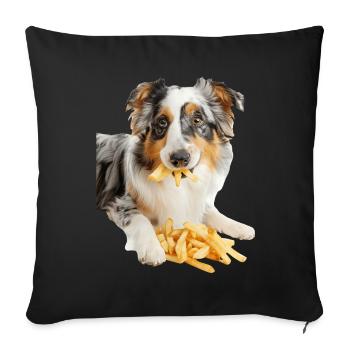 Australischer Schäferhund - Sofakissenbezug 45 x 45 cm - Schwarz - Vorne
