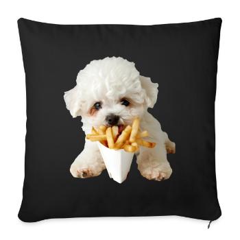 Bichon Frisé - Sofa pillowcase 17,3'' x 17,3'' (45 x 45 cm) - black - Front