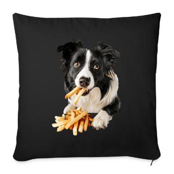 Border Collie - Sofa pillowcase 17,3'' x 17,3'' (45 x 45 cm) - black - Front