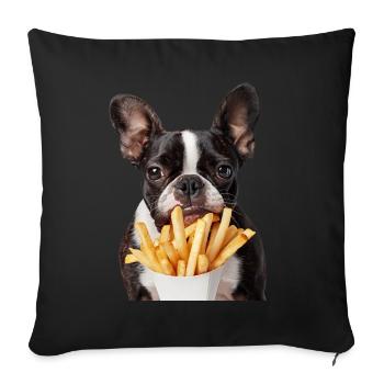 Boston Terrier - Sofa pillowcase 17,3'' x 17,3'' (45 x 45 cm) - black - Front