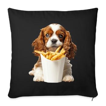 Cavalier King Spaniel - Sofakissenbezug 45 x 45 cm - Schwarz - Vorne