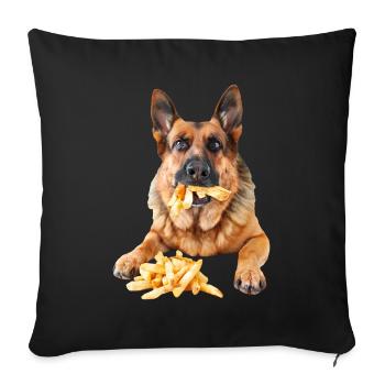 Deutscher Schäferhund - Sofakissenbezug 45 x 45 cm - Schwarz - Vorne