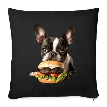 Boston Terrier - Housse de coussin décorative 45 x 45 cm - noir - Devant