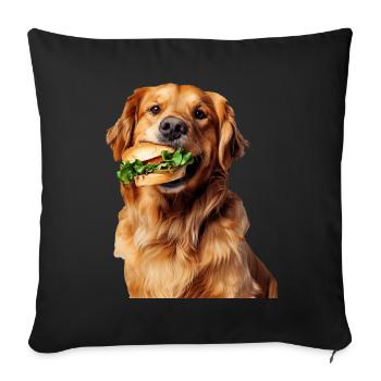 Golden retriever - Housse de coussin décorative 45 x 45 cm - noir - Devant