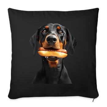 Doberman - Sofa pillowcase 17,3'' x 17,3'' (45 x 45 cm) - black - Front