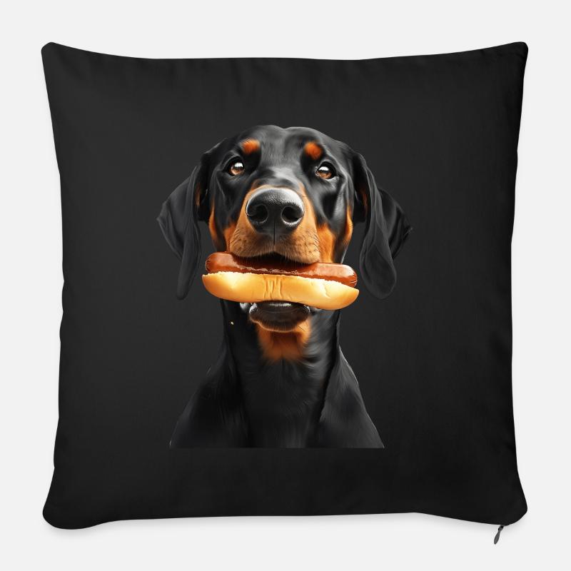 Dobermann - Sofakissenbezug 45 x 45 cm - Schwarz