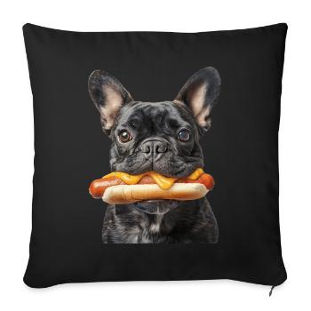 Bouledogue français - Housse de coussin décorative 45 x 45 cm - noir - Devant