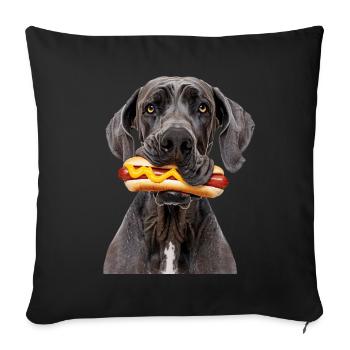 Dogue allemand - Housse de coussin décorative 45 x 45 cm - noir - Devant