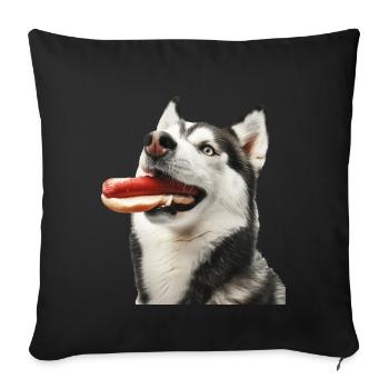 Siberian Husky - Sofa pillowcase 17,3'' x 17,3'' (45 x 45 cm) - black - Front