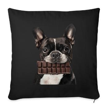 Boston Terrier - Sofa pillowcase 17,3'' x 17,3'' (45 x 45 cm) - black - Front