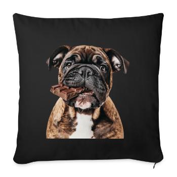 Bouledogue - Housse de coussin décorative 45 x 45 cm - noir - Devant