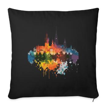 Midden-Groningen - Sofa pillowcase 17,3'' x 17,3'' (45 x 45 cm) - black - Front