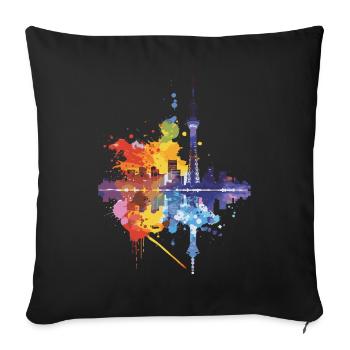 Tokyo - Sofa pillowcase 17,3'' x 17,3'' (45 x 45 cm) - black - Front