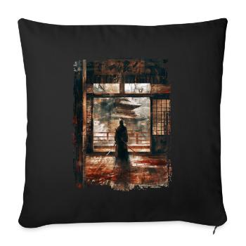 Japon - Housse de coussin décorative 45 x 45 cm - noir - Devant