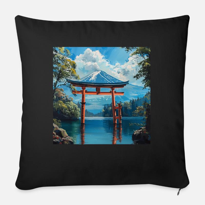 Japan - Sofakissenbezug 45 x 45 cm - Schwarz