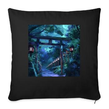 Japon - Housse de coussin décorative 45 x 45 cm - noir - Devant