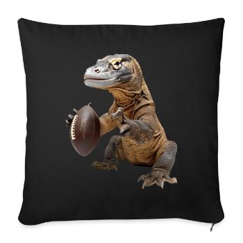 Komodo Dragon Football - Housse de coussin décorative 45 x 45 cm - noir - Devant