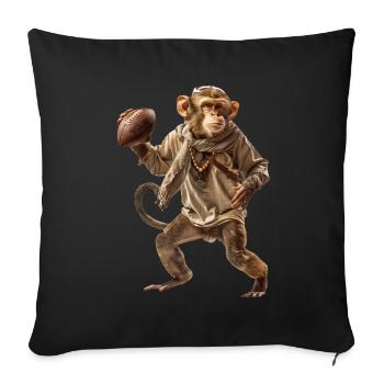 Monkey Football - Sofa pillowcase 17,3'' x 17,3'' (45 x 45 cm) - black - Front