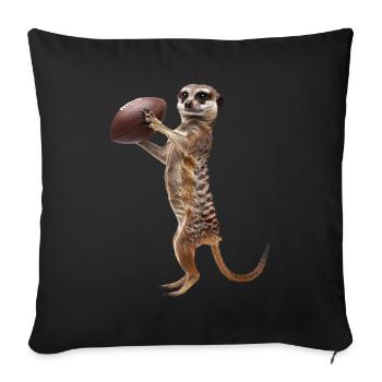 Meerkat Football - Sofa pillowcase 17,3'' x 17,3'' (45 x 45 cm) - black - Front