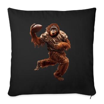 Football des orangs-outans - Housse de coussin décorative 45 x 45 cm - noir - Devant